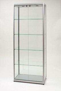 Standvitrine 115800, 800 x 400 x 2000 mm, LED-Beleuchtung, Front-Drehtüren