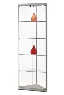 Eckvitrine 115 500-H, 500 x 500 x 2000 mm, LED-Beleuchtung