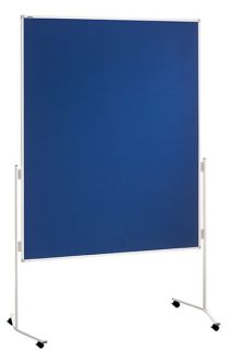 Moderationstafel ECO, 120 x 150 cm mobil, blau/Filz, blau/Filz
