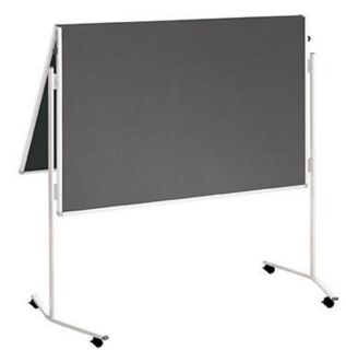 Moderationstafel ECO mobil und klappbar, 120 x 150 cm, grau/Filz, grau/Filz