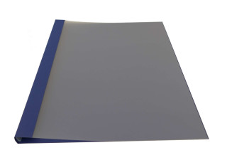 POV Premium Thermobindemappen, 270g/m², Lederstruktur, dunkelblau, satinierte Folie, 14 mm (für 121 - 140 Blatt 80g/m² Papier)