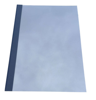 POV Premium Thermobindemappen, 270g/m², Lederstruktur, dunkelblau, glasklare Folie, 3 mm (für 21 - 30 Blatt 80g/m² Papier)