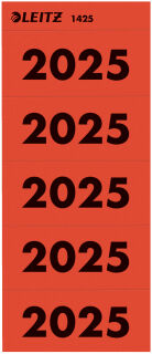 1425 Inhaltsschild 2025 - selbstklebend, 100 Stück, rot, 1VPE