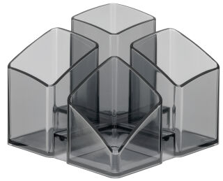 Schreibtisch-Köcher SCALA - 4 Fächern, transparent-grau, 1 St.