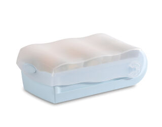 Karteibox CROCO DIN A7 quer, für 900 Karten, transluzent-pastellblau, 1 St.