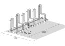 Bike Rack 4056 BR für Balloon® Bikes und Mountainbikes, Feuerverzinkter Stahl, 6 Einstellplätze