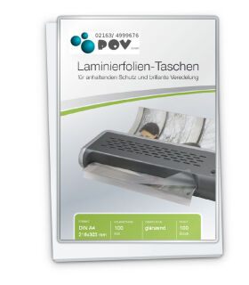Laminierfolien A4 (216 x 303 mm), 2 x 100 mic, glänzend, Beutelware