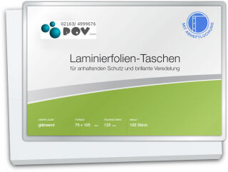 Laminierfolien A7 (75 x 105 mm), 2 x 125 mic, für Metorahmen, glänzend, gelocht