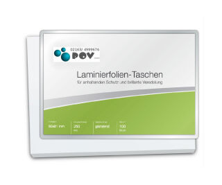 Laminierfolien 60 x 81 mm, 2 x 250 mic, glänzend
