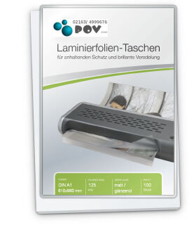Laminierfolien A1 (610 x 860 mm), 2 x 125 mic, matt/glänzend