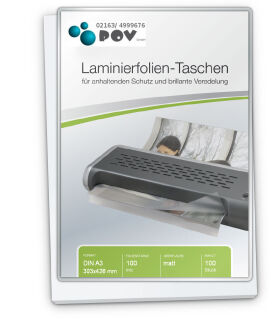Laminierfolien A3 (303 x 426 mm), 2 x 100 mic, matt