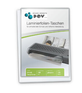 Laminierfolien A5 (154 x 216 mm), 2 x 100 mic, glänzend