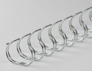 Drahtbinderücken 23 Ringe 11,1mm, 7/16 Zoll, 2:1 Teilung silver