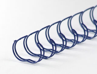 Drahtbinderücken 23 Ringe 12,7mm, 1/2 Zoll, 2:1 Teilung blau