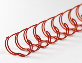 Drahtbinderücken 23 Ringe 12,7mm, 1/2 Zoll, 2:1 Teilung rot