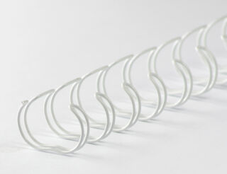 Drahtbinderücken 23 Ringe 14,3mm, 9/16 Zoll, 2:1 Teilung weiss