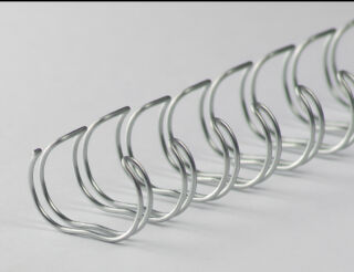 Drahtbinderücken 23 Ringe 25,4mm, 1 Zoll, 2:1 Teilung silver