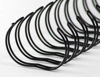 Drahtbinderücken 23 Ringe 31,8mm, 1 1/4 Zoll, 2:1 Teilung schwarz