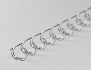 Drahtbinderücken 23 Ringe 6,4mm, 1/4 Zoll, 2:1 Teilung silver