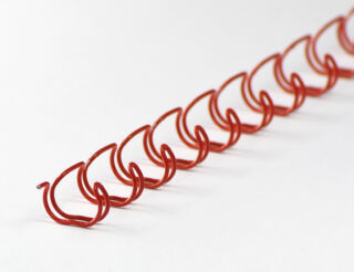 Drahtbinderücken 23 Ringe 9,5mm, 3/8 Zoll, 2:1 Teilung rot