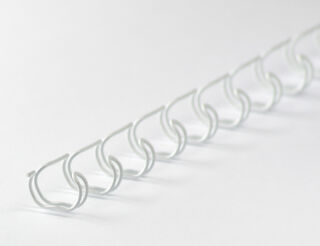 Drahtbinderücken 23 Ringe 9,5mm, 3/8 Zoll, 2:1 Teilung weiss