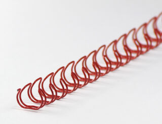 Drahtbinderücken 34 Ringe 4,9mm, 3/16 Zoll, 3:1 Teilung rot