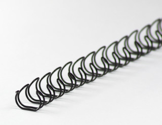 Drahtbinderücken 34 Ringe 9,5mm, 3/8 Zoll, 3:1 Teilung, schwarz