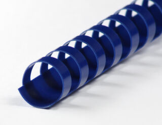Plastikbinderücken 21 Ringe 12mm blau