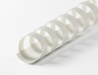 Plastikbinderücken 21 Ringe 14mm weiss