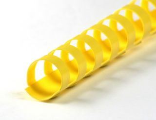 Plastikbinderücken 21 Ringe 16mm gelb