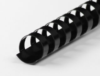 Plastikbinderücken 21 Ringe 25mm schwarz