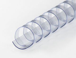 Plastikbinderücken 21 Ringe 25mm transparent