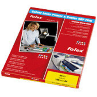Folex BG-72.6 RS Overheadfolie DIN A4, 125 Mic für Farb,-Kopierer und Laserdrucker, Papierstreifen lange Seite