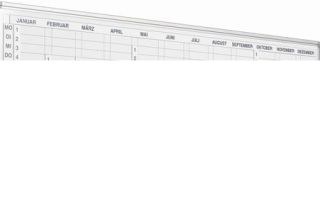 Monatsstreifen (horizontal), für Softline Jahresplaner 90 x 120 cm