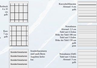 Lineaturen für Schultafeln Notenlinien (Orff)