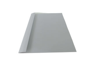 Ösenmappe, Lederstruktur, 1mm, Farbe grau, glasklare Folie, VPE= 100 St.