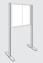 Ständerpaar zur Freiaufstellung für Schaukästen mit Schiebetüren, Rundrohr Ø 80 mm