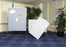 Moderationswand, stationär, geteilt, Whiteboard, 120...