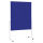 Magnetoplan Moderationstafel, Aluminiumrahmen wei&szlig;, Filzoberfl&auml;chen blau, ungeteilt, mobil