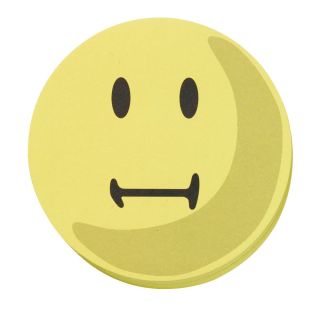 Franken Moderationskarte Wertungssymbol, Kreis, 95 mm, gelb, 100 St&uuml;ck, neutraler Smilie