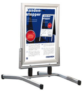 FRANKEN Kundenstopper Outdoor Plus silber DIN A1 2 Fächer 73,0 x 105,0 x 115,0 cm, 1 St.