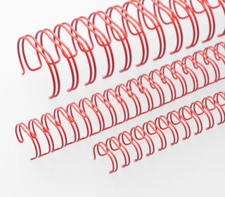RENZ Draht-Bindeelemente, 2:1 Teilung, Ø 14,3 mm, 23 Schlaufen (=DIN A4), rot, 50 Stück