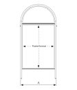 Kundenstopper MagneticIron DIN A2, ohne Rollen, weiß