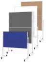 Magnetoplan Moderationstafel, Aluminiumrahmen weiß, Filzoberflächen blau, klappbar, mobil