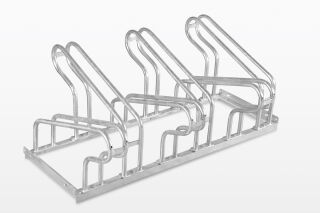 POV® Fahrradständer TOP, 2-seitige Radeinstellung, verschraubt, für 6 Fahrräder (3 je Seite)