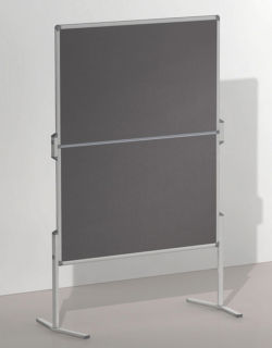 Moderationstafel PRO, 120 x 150 cm, grau/Filz, grau/Filz.