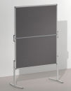 Moderationstafel PRO, 120 x 150 cm, grau/Filz, weiß/lackierte Schreiboberfläche.