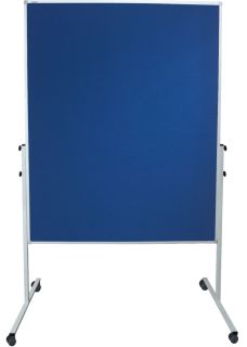 Franken Moderationstafel einteilig, blaue Filzoberflächen, 120 x 150 cm, Aluminiumrahmen, inkl. Rollensatz