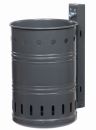 Rund-Abfallbehälter, gelocht, 35 Liter moosgrün (RAL 6005)