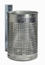 Rund-Abfallbehälter, gelocht, 50 Liter moosgrün (RAL 6005)